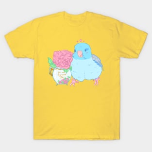 Blue Parrotlet Tea Party T-Shirt